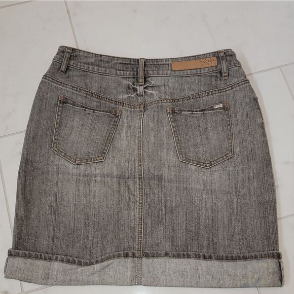 Escada Sport Embellished Gray Denim Skirt Nwot Size 36 US 6 - Picture 5 of 14